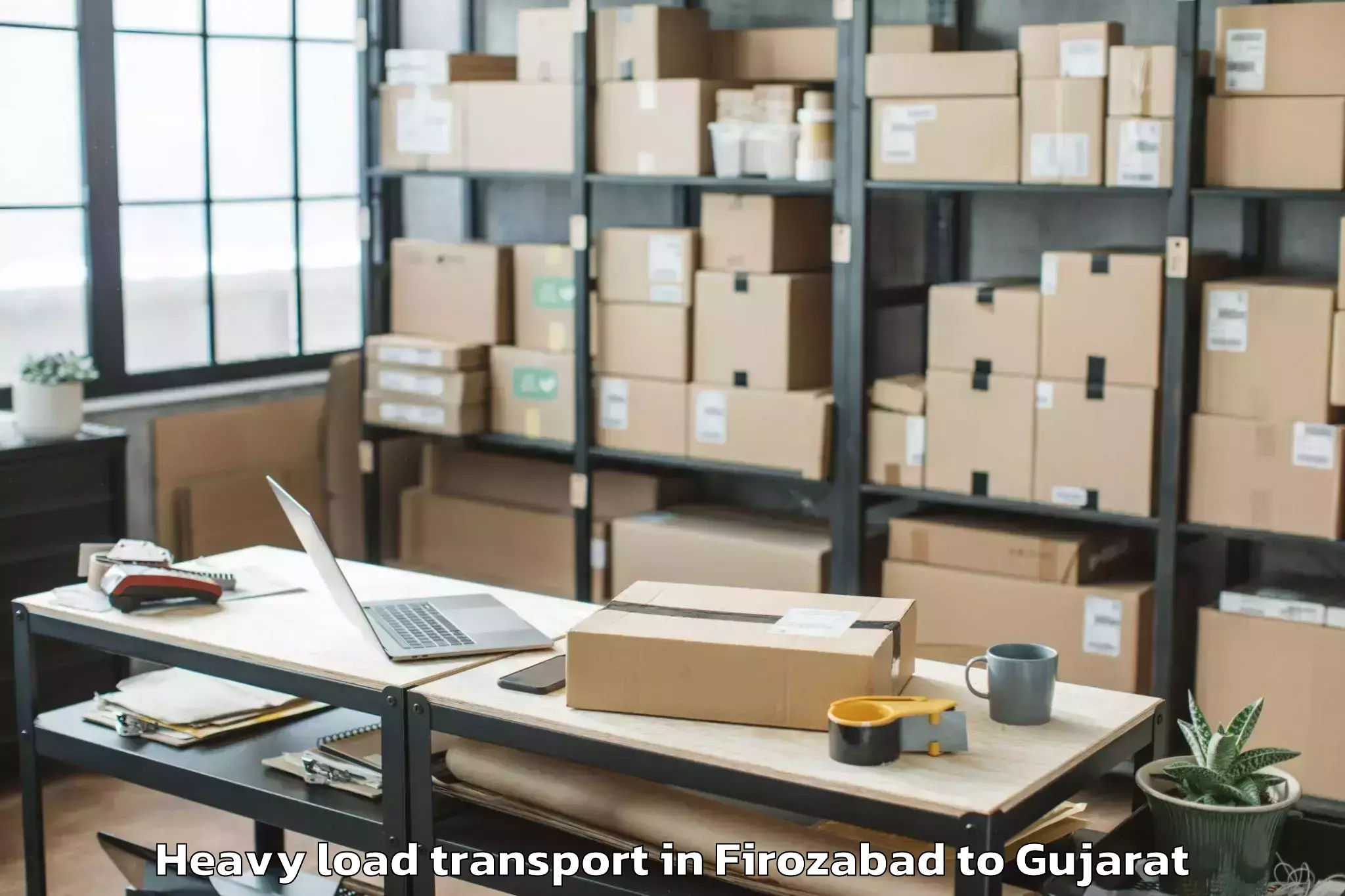 Comprehensive Firozabad to Gadhada Heavy Load Transport